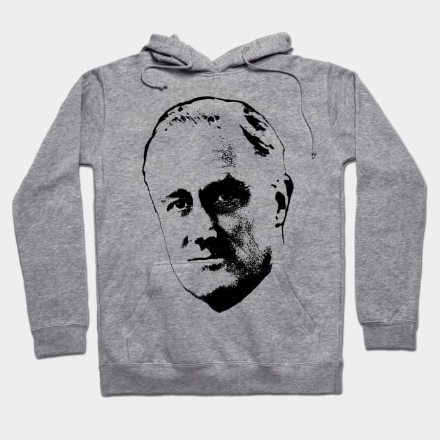 Franklin D. Roosevelt Black On White Pop Art Hoodie by Nerd_art